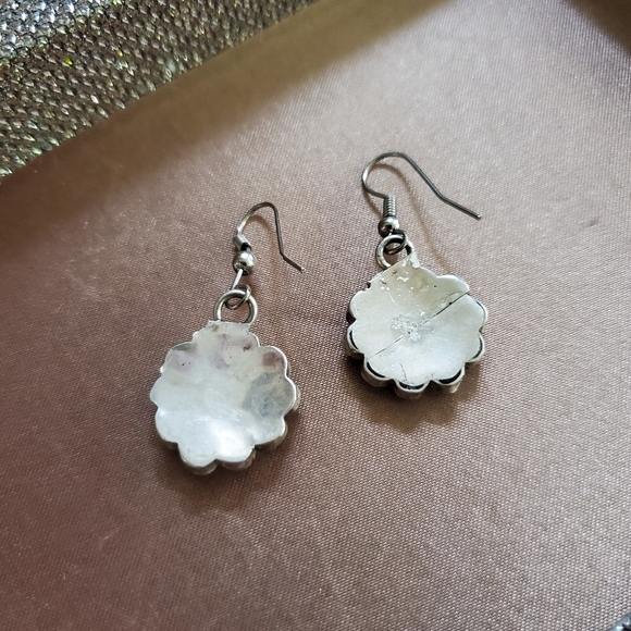 Vintage Zuni Sterling Inlay Opal Earrings - Picture 6 of 8